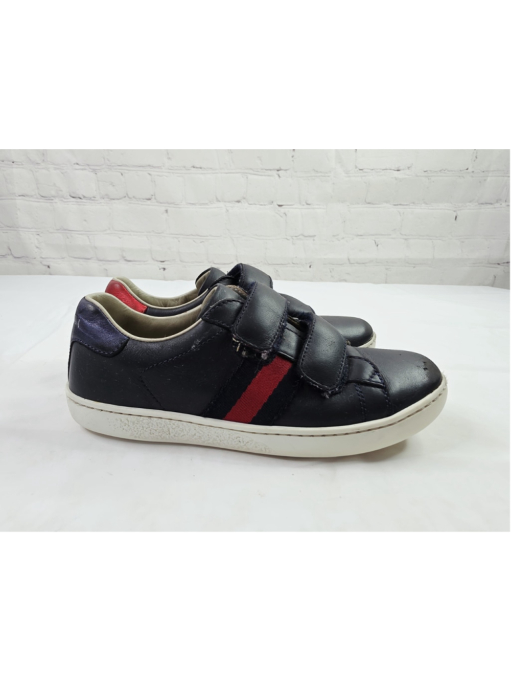 Gucci Toddler Leather Low-Top Navy Blue Sneakers Size Kids EU 31 / US 12.5